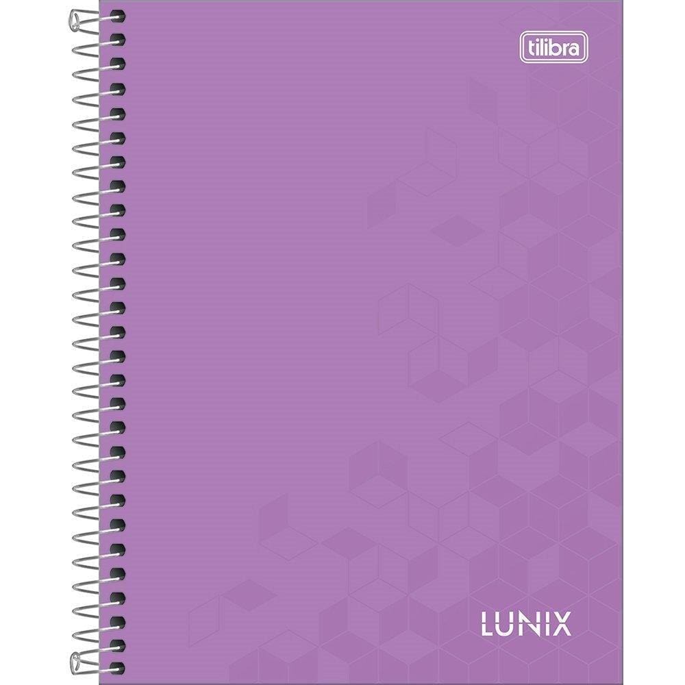 Caderno Espiral Tilibra Colegial Capa Dura Lunix 1 Matéria 80 Folhas - Embalagem com 4 Unidades