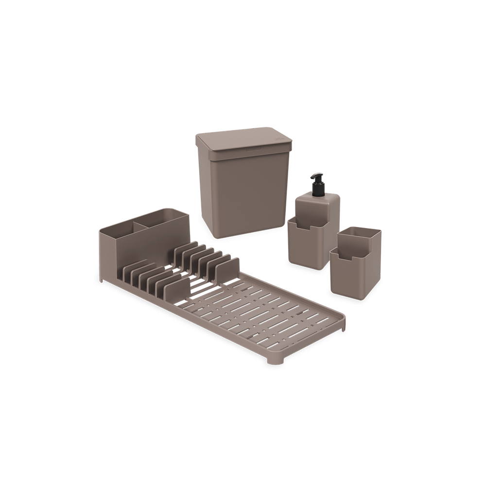 Kit Organize Sua Pia Coza Single 4 Peças Warm Gray