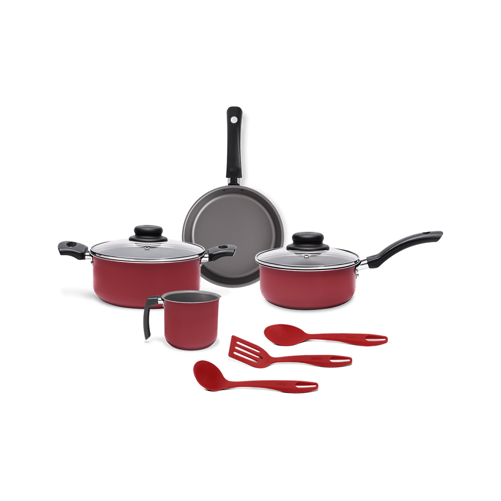 Jogo de Panelas Brinox Ruby 7 peças Vermelho