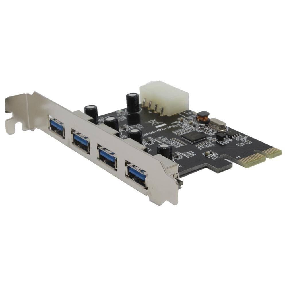Placa Controladora Pci-e X1 USB 3.0 5gbps com 4 Portas Usb