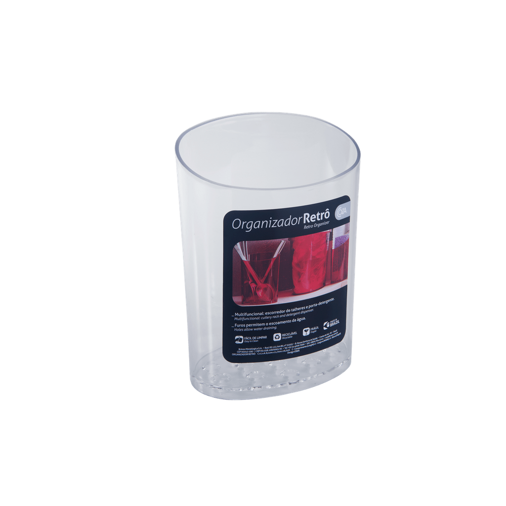 Escorredor De Talheres Coza Glass 11,7 x 8,1 x 16,2 cm Cristal