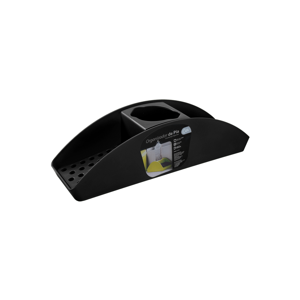 Organizador de Pia Coza Basic 32,2 x 8,6 x 9,1 cm Preto