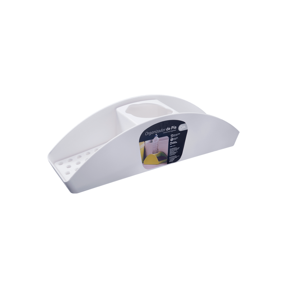 Organizador de Pia Coza Basic 32,2 x 8,6 x 9,1 cm Branco