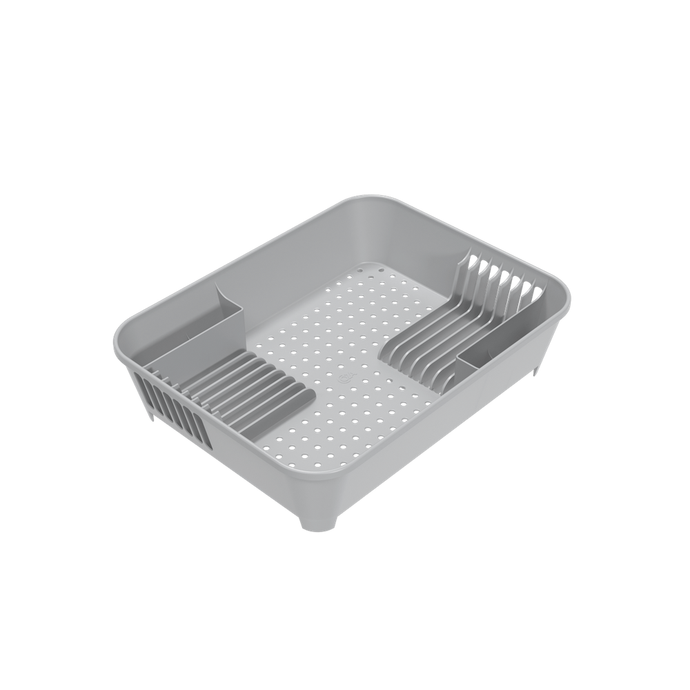 Escorredor De Louças 14 Pratos Coza Basic 45 cm x 35 cm x 18 cm Cinza Frio