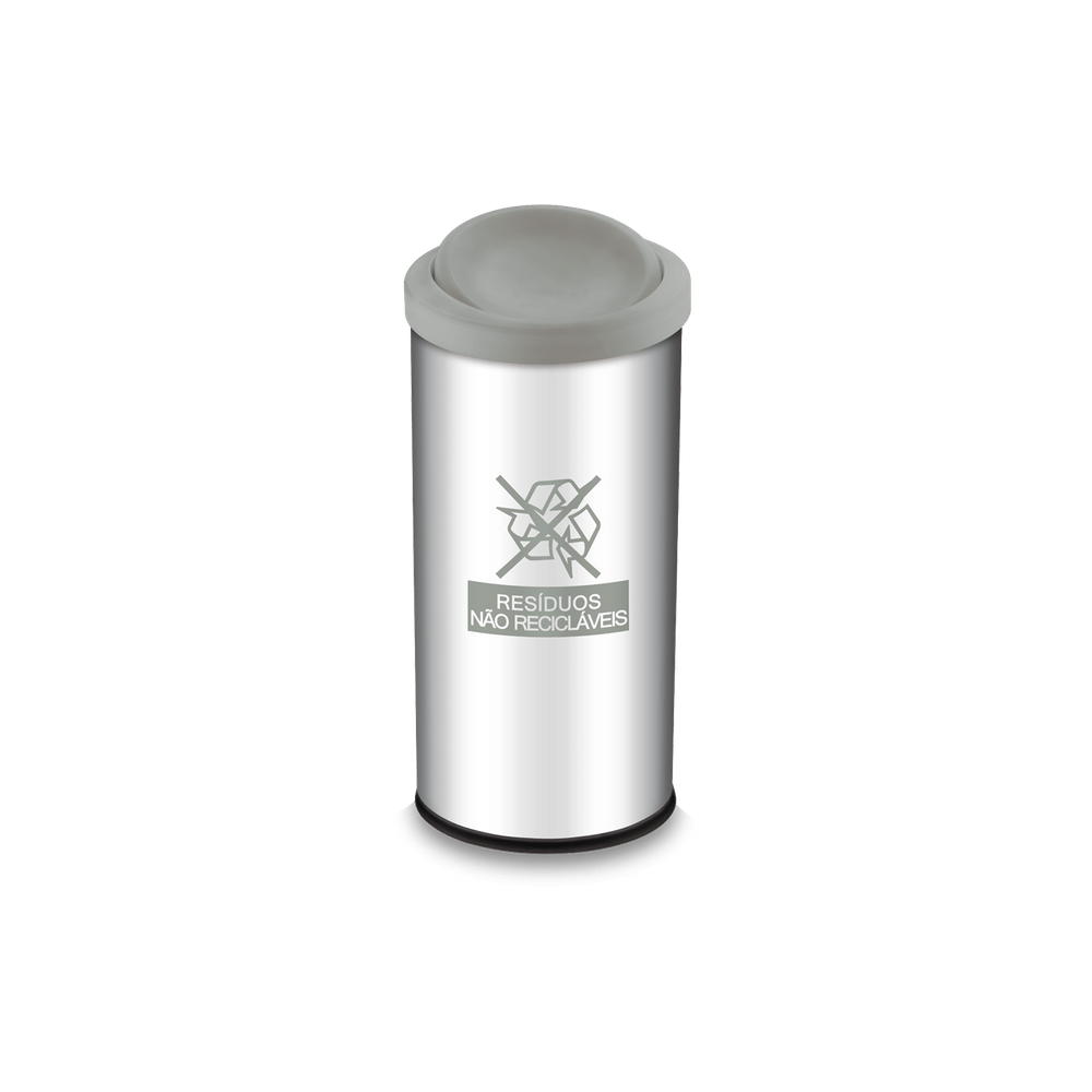 Lixeira Com Tampa Basculante Brinox Decorline Para Coleta Seletiva Não Recicláveis 40,5 Litros Aço Inox