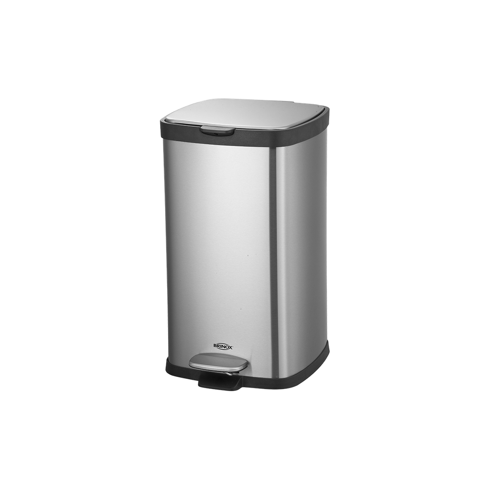 Lixeira Com Pedal E Balde Brinox Frame 20 Litros Aço Inox