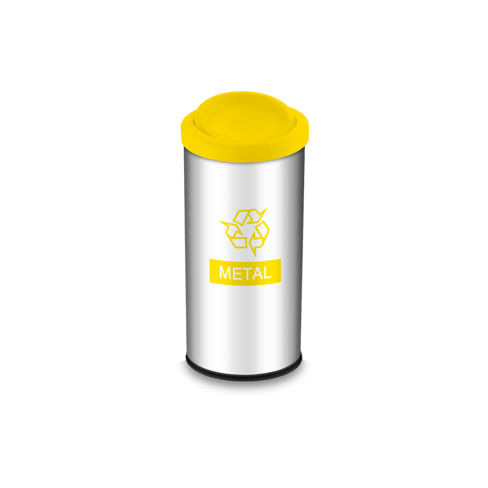 Lixeira Com Tampa Basculante Brinox Decorline Para Coleta Seletiva Metal 40,5 Litros Aço Inox