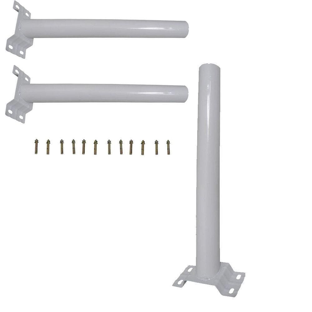 Suporte Barra Poste Luminaria Solar Parede 3 Unidades