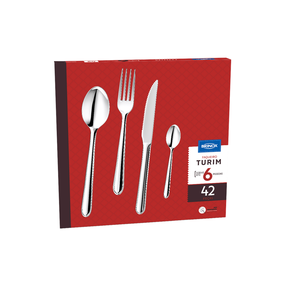 Faqueiro Brinox Turim 42 Peças Aço Inox