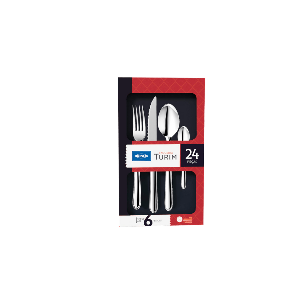 Faqueiro Brinox Turim 24 Peças Aço Inox