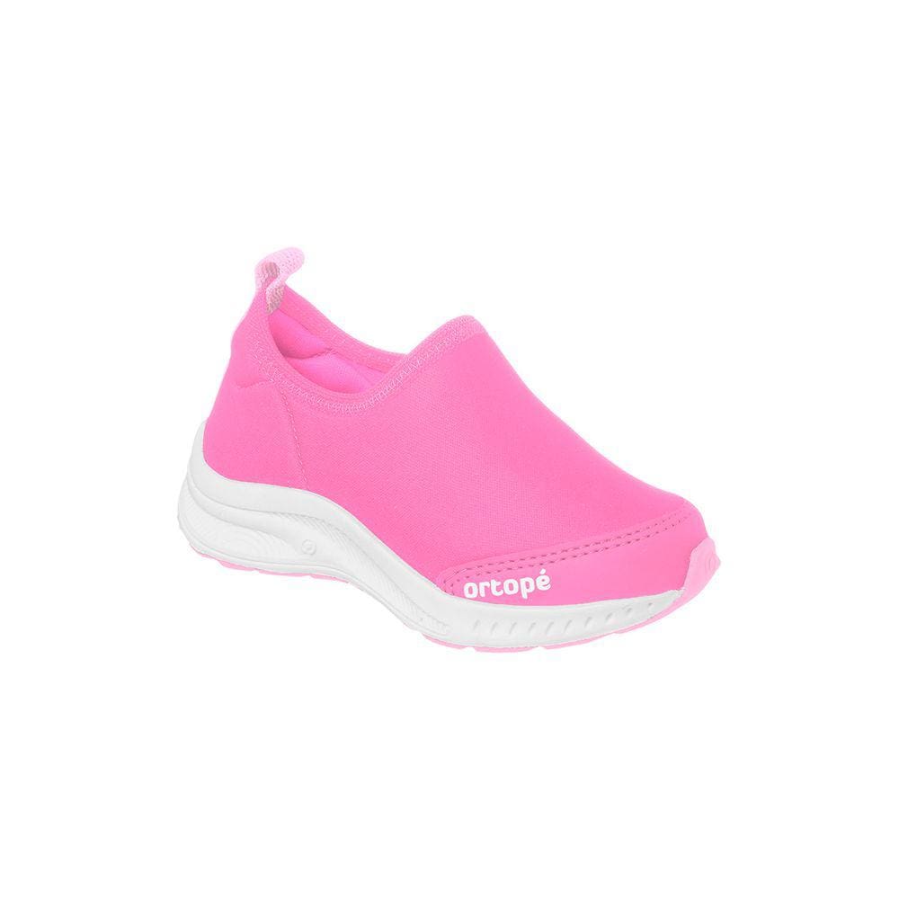 Tênis Infantil Feminino Ortopé Dna Flex Calce Fácil Básico Pink