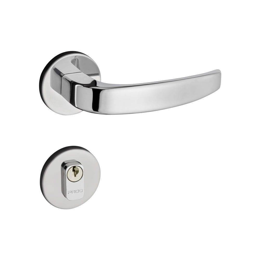 Fechadura Externa Pado Vic Roseta Redonda Cromada 40mm