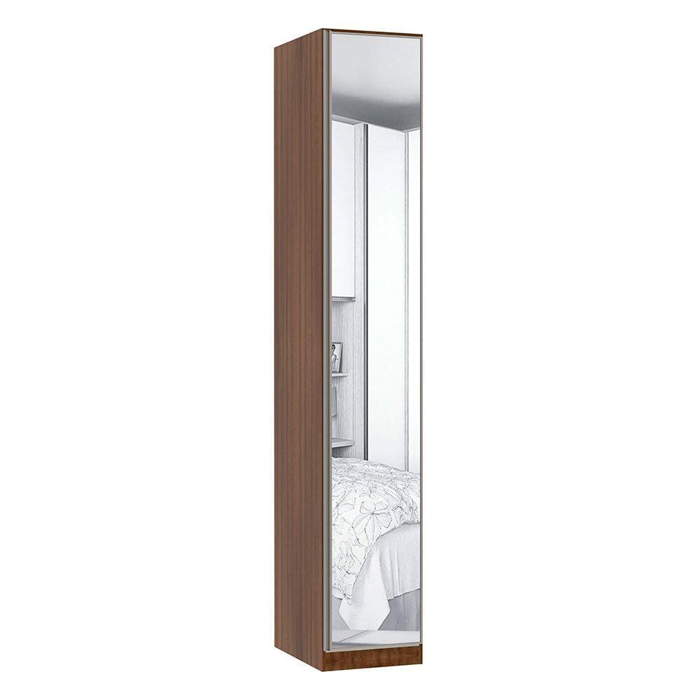 Guarda Roupa 1 Porta 40cm Alumínio Inox com Espelho Prime Luciane