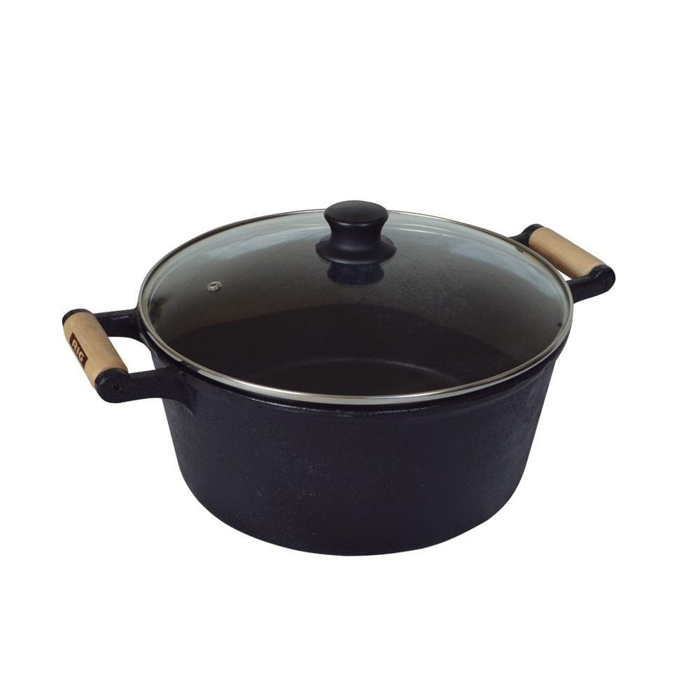 Caçarola de Ferro 2 Alças Com Tampa de Vidro - 1,1 lt