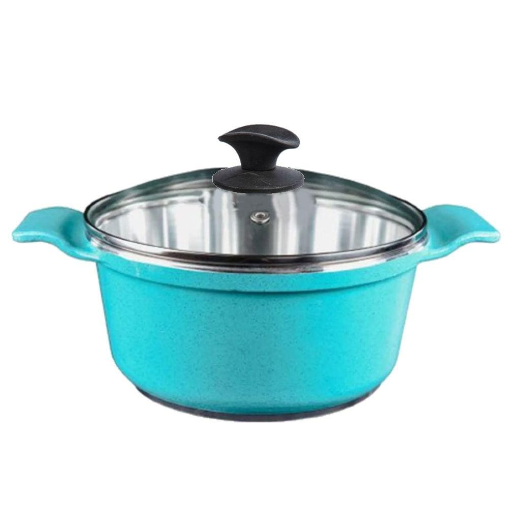 Caçarola Azul Turquesa Alumínio Usinado Javali AA 24cm