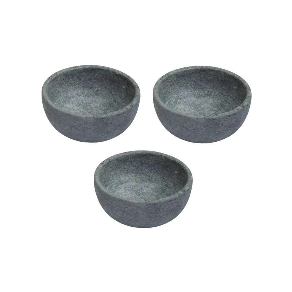 Kit 3 Cumbuca Pedra Sabão Tigela Bowl Para Caldo Sopa 350ml
