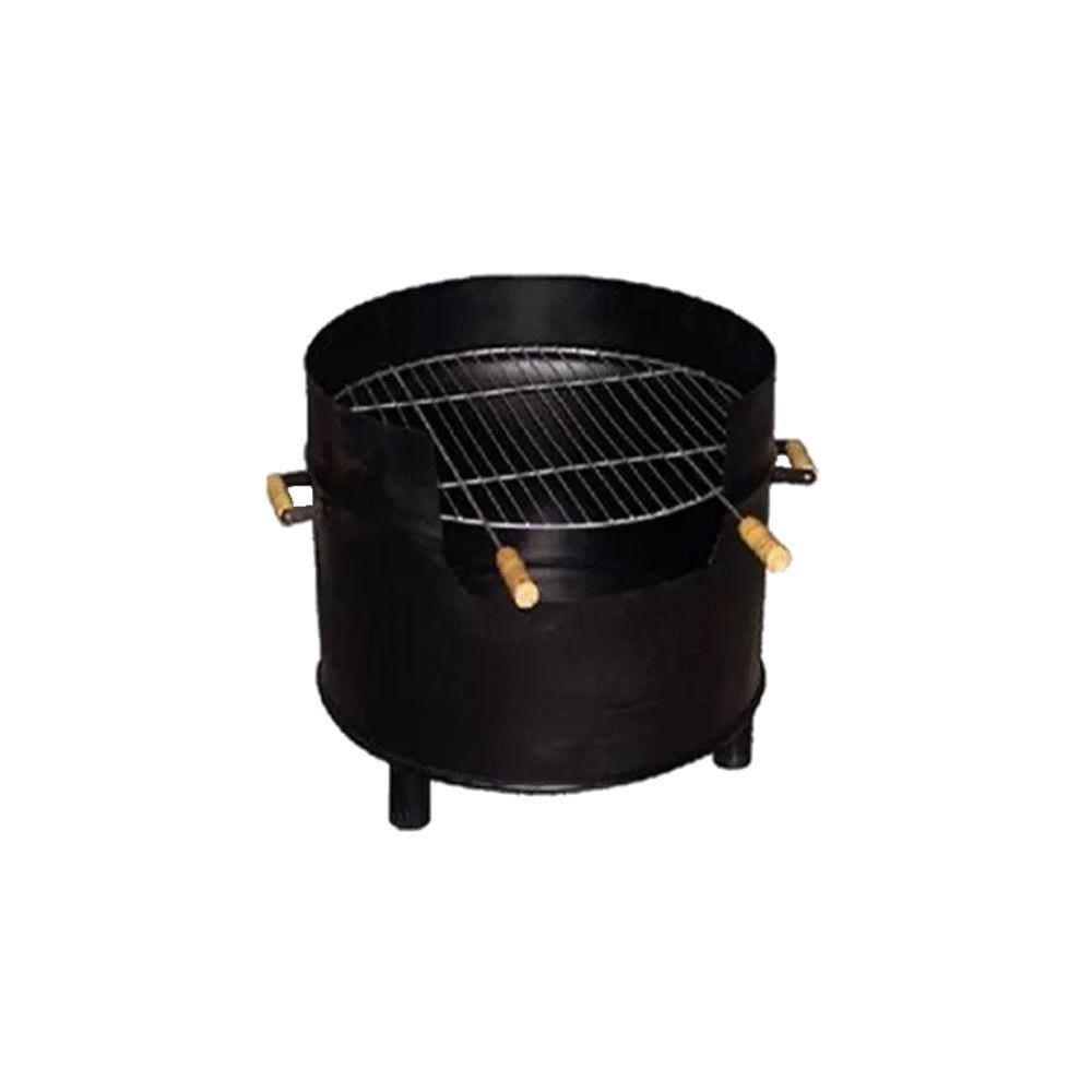 Churrasqueira Baixa Meio Tambor com Grelha a Carvão