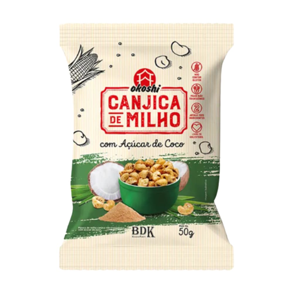 Kit 6X: Canjica de Milho com Açúcar de Coco Okoshi 50g