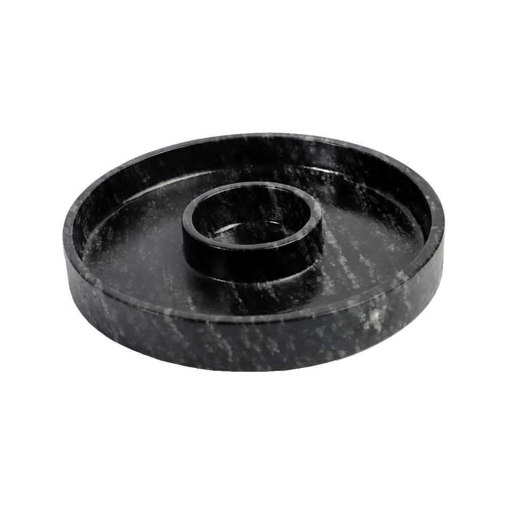 Prato com Molheira Servir Porção Carnes Pedra Sabão P 22cm