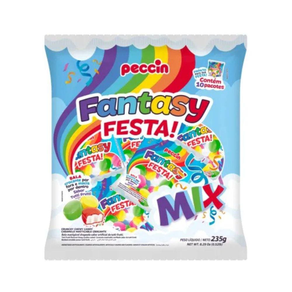 Bala Fantasy Festa Mix Colorida 23,5g C/10 Unids