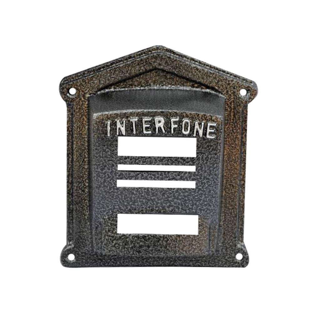 Protetor Interfone Caixa Alumínio Fundido N02Prata Craqueado