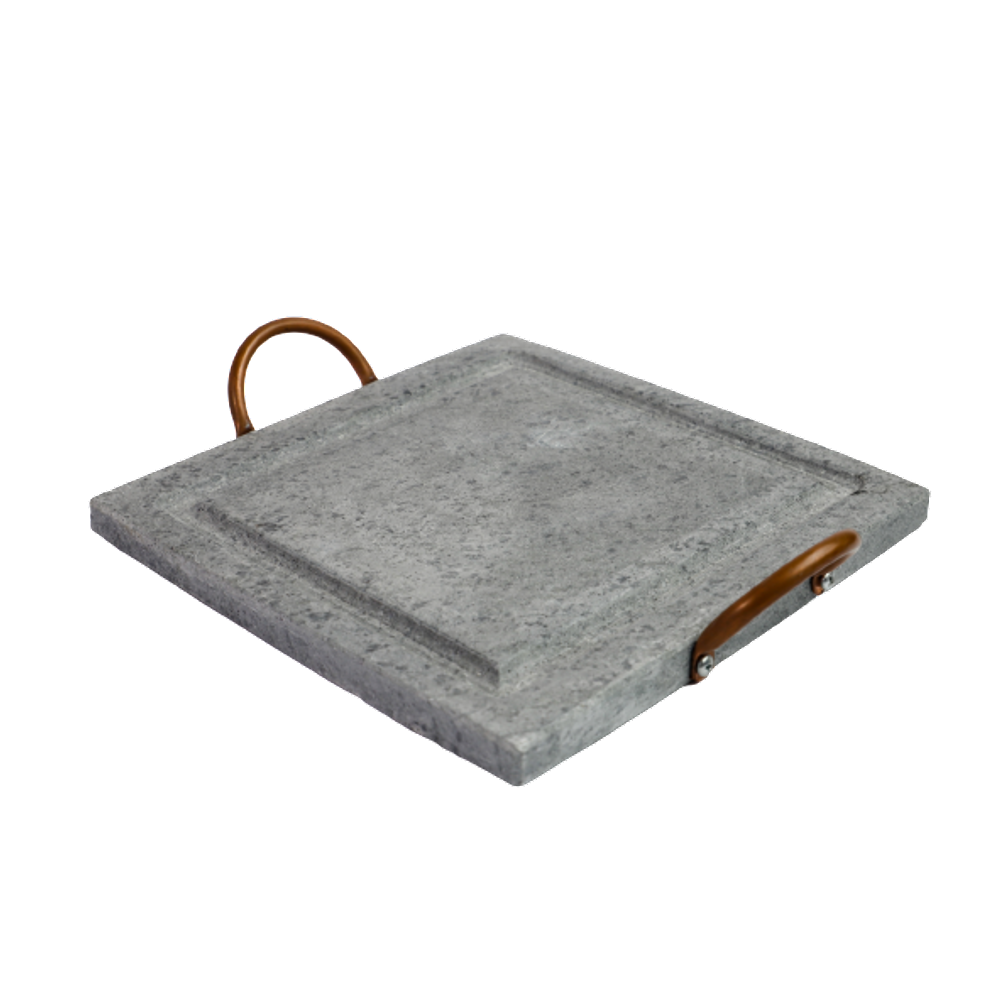 Grelha Para Carnes Servir Porção em Pedra Sabão P 20x20cm