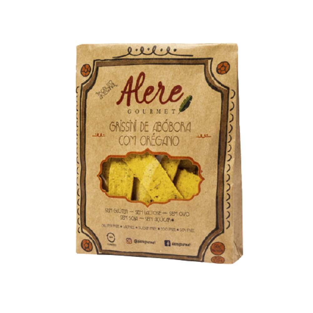 Kit 6X: Biscoito Grissini Abóbora/Orégano Sem Glúten Alere 50g
