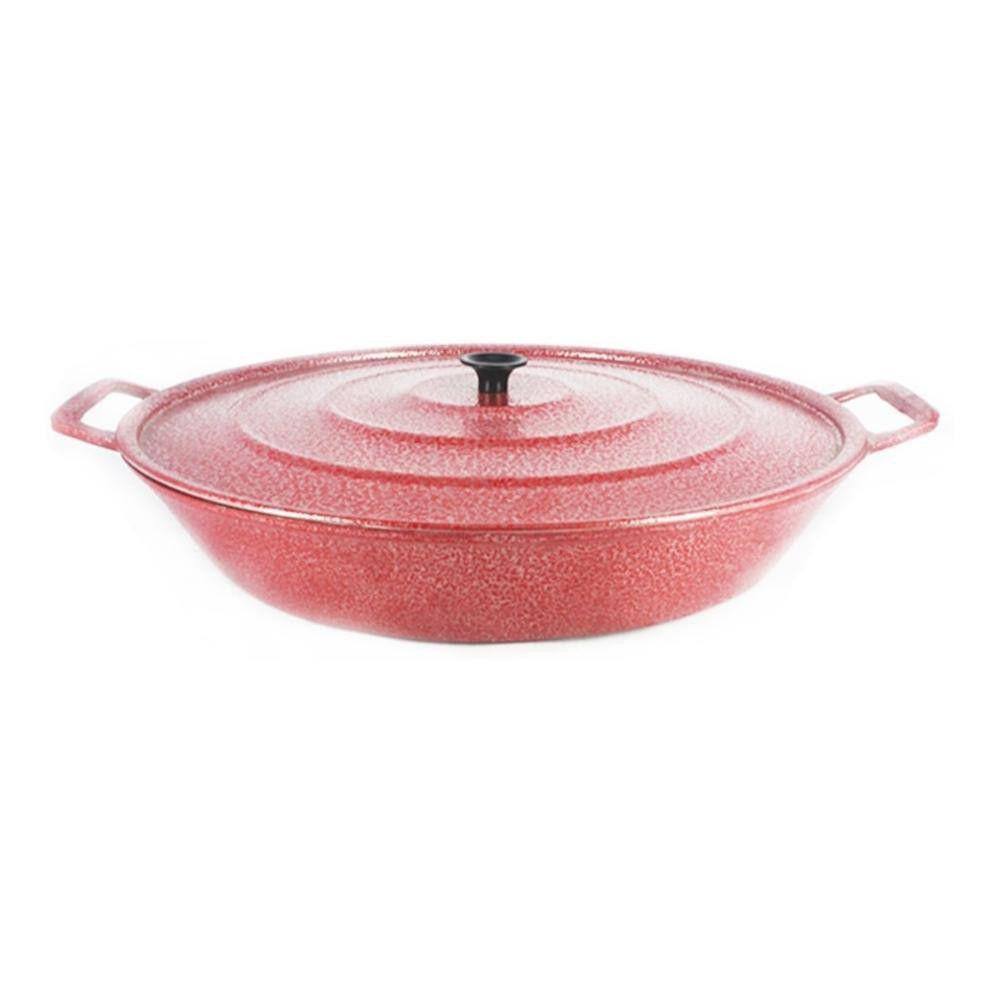 Frigideira Panela Alça de Alumínio Fundido Craqueada Vermelha 30cm