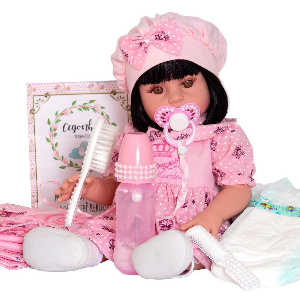 Boneca Baby Grande com Roupa de Xodo Bege Realista - Cegonha Reborn Dolls -  Boneca Reborn - Magazine Luiza