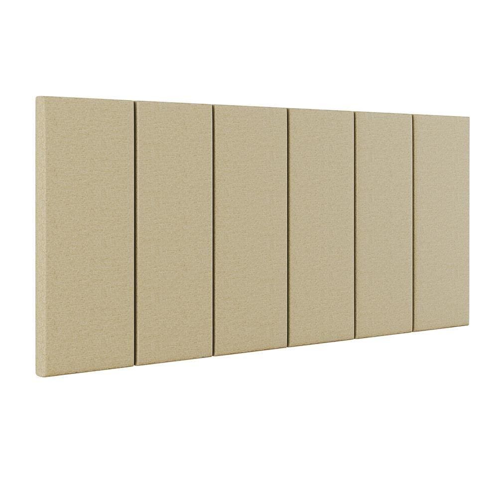 Cabeceira Suspensa Estofada Decoração Quarto Cama Box Casal Queen Size 1,60 Julia - Linho Bege - Lojas RPM