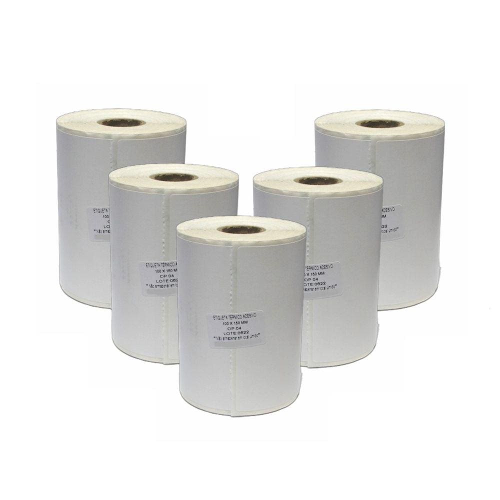 Kit 5 Etiqueta Adesiva Térmica Zebra Ecommerce 100x150mm