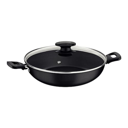 imagem-Panela  Wok Tramontina Antiaderente com Tampa 28 Cm Grafite