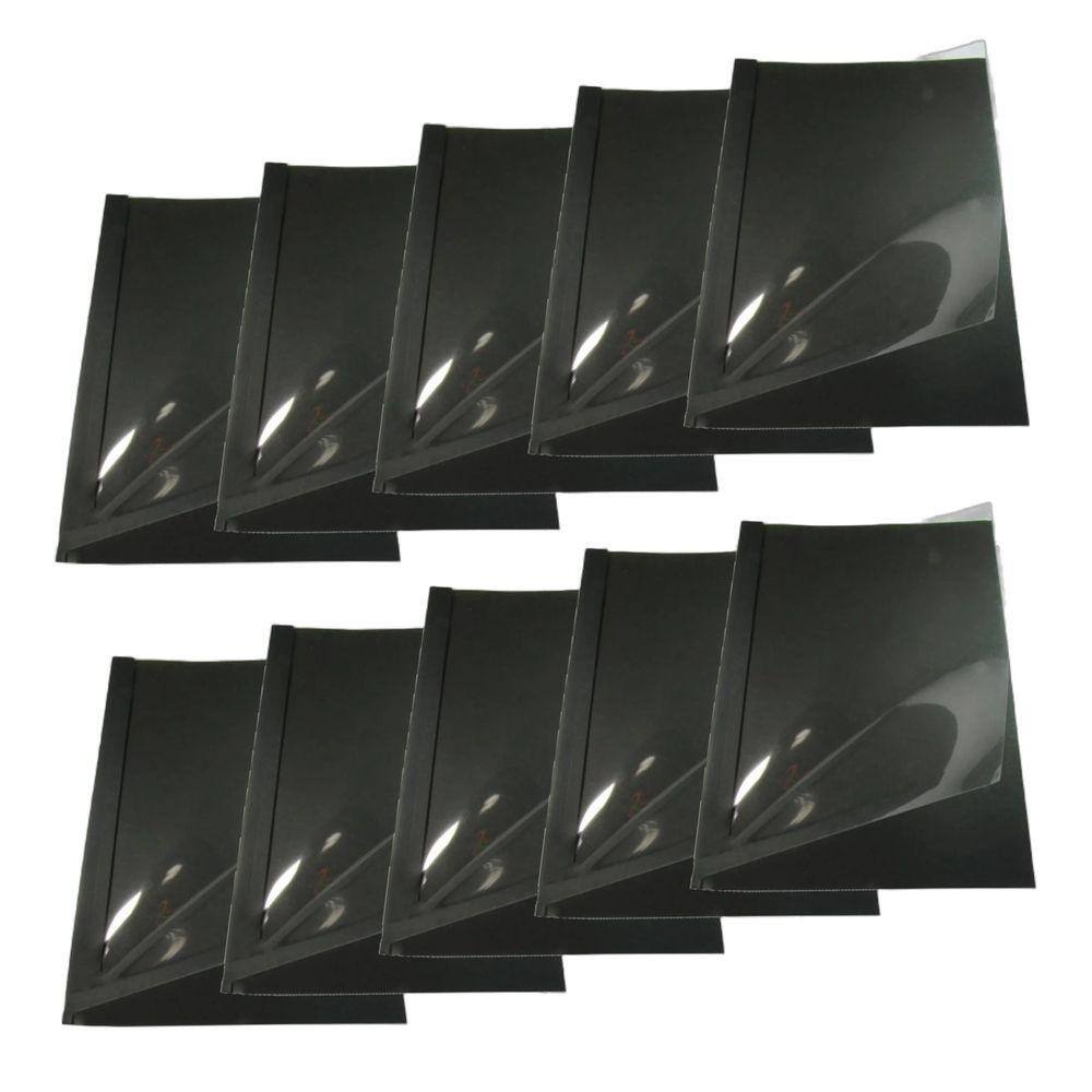 Kit 10 Capas Encadernação Térmica Até 300 Folhas A4 Preta
