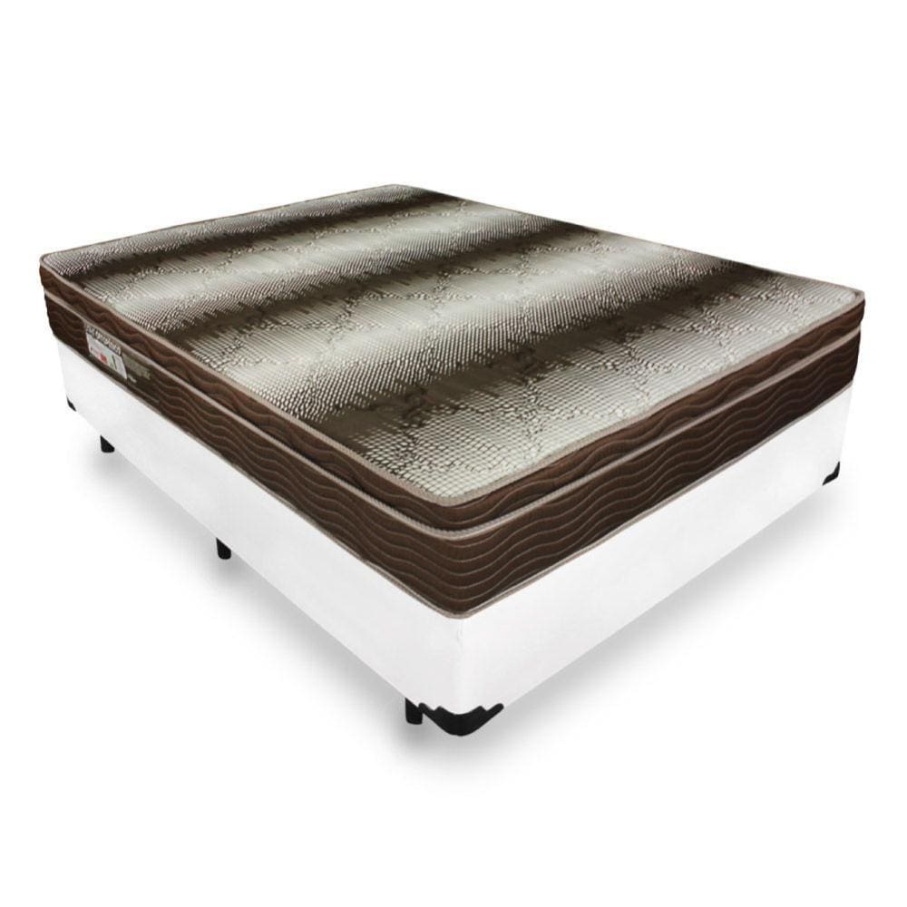 Cama Box Casal + Colchão De Espuma D28 - Ortobom - Light Ortopédico 138x188x67cm