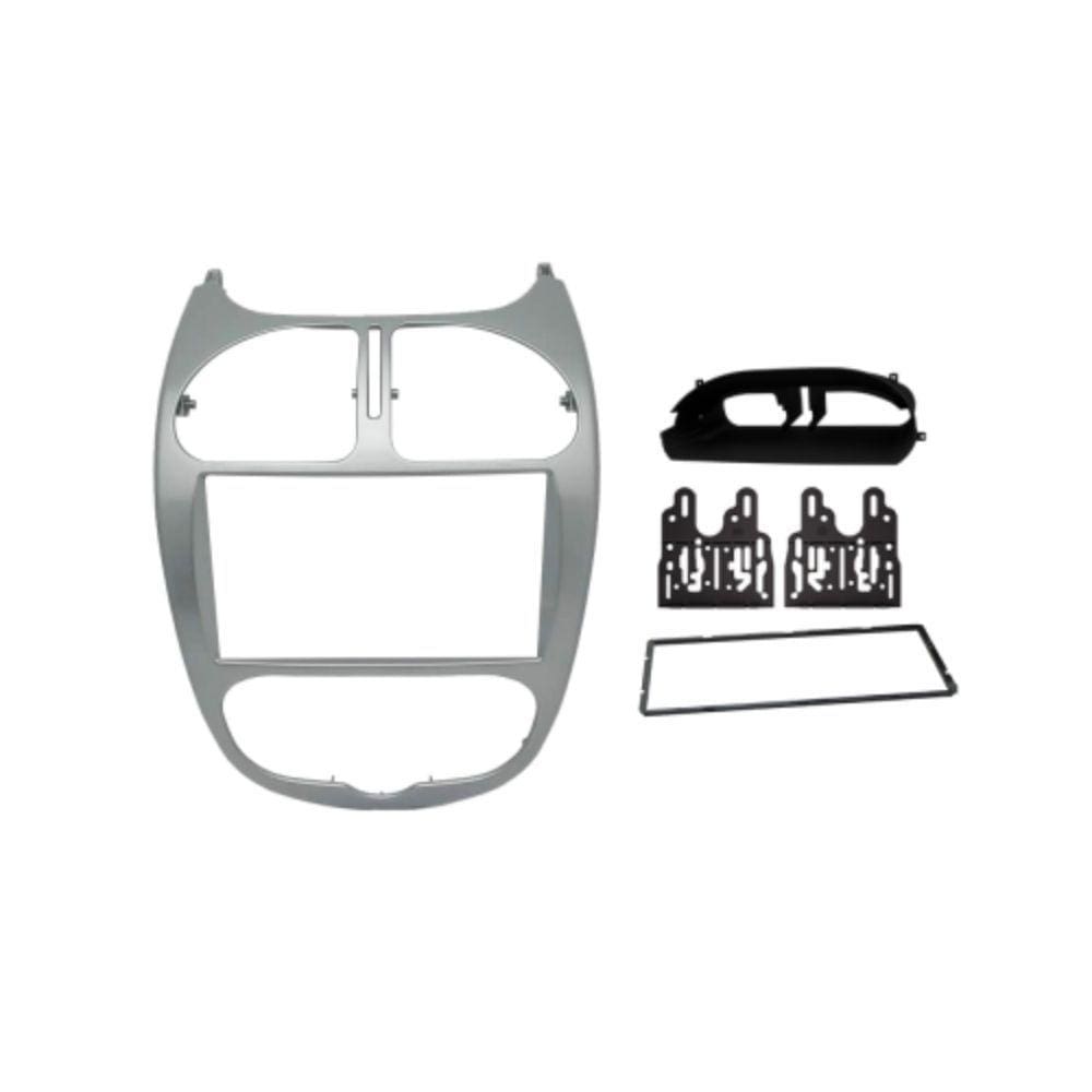 Moldura Fiamon 2 DIN Peugeot 206 2004/2008 Prata
