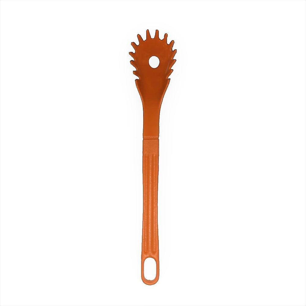 Colher Pegador Macarrão Nylon Talher Utensílio Laranja 28cm