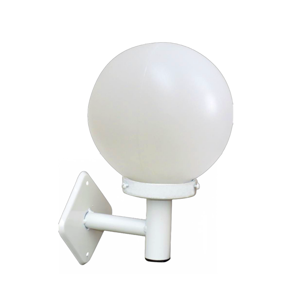 Luminária Globo Braço Reto de Parede Alumínio Branco 20x15cm