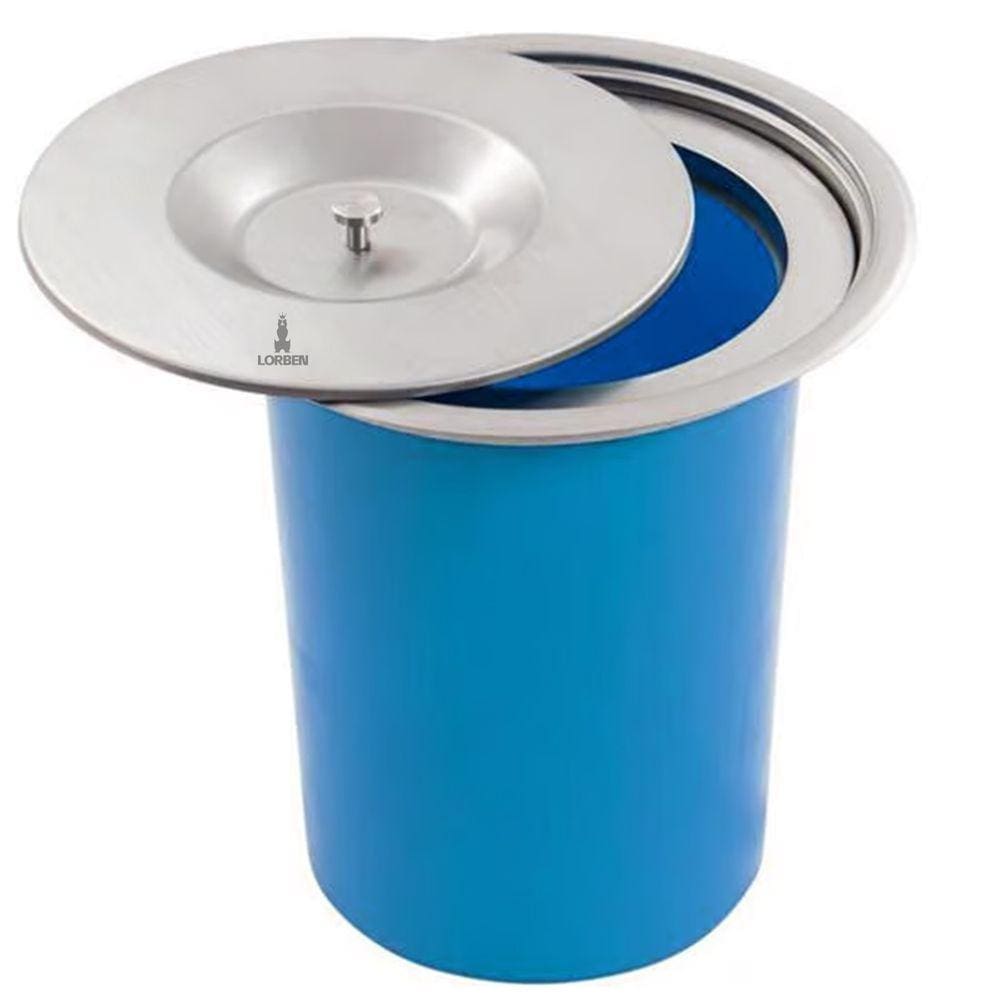 Lixeira de Embutir Lorben Pia Bancada Cozinha 3 Litros com Tampa Aço Inox GT6038