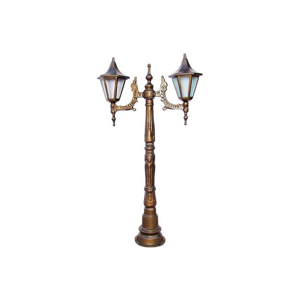 Poste Chinês para Jardim de Alumínio 02 Luminárias 1,13m