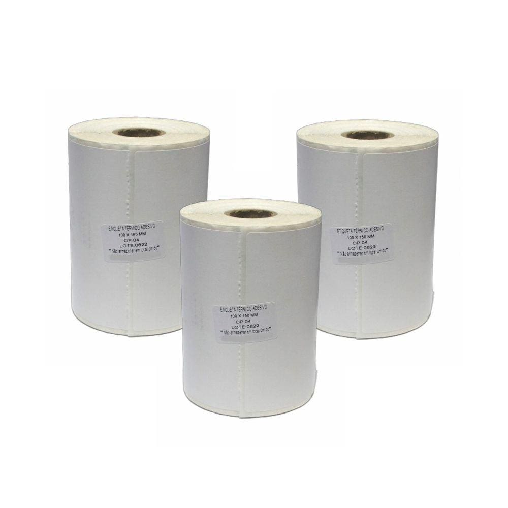 Kit 3 Etiqueta Adesiva Térmica Zebra Ecommerce 100x150mm