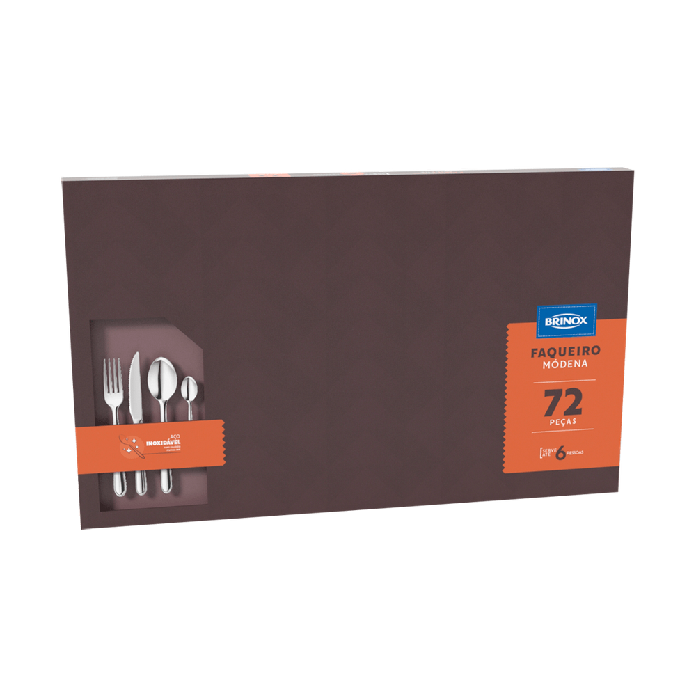 Faqueiro Brinox Módena 72 Peças Aço Inox
