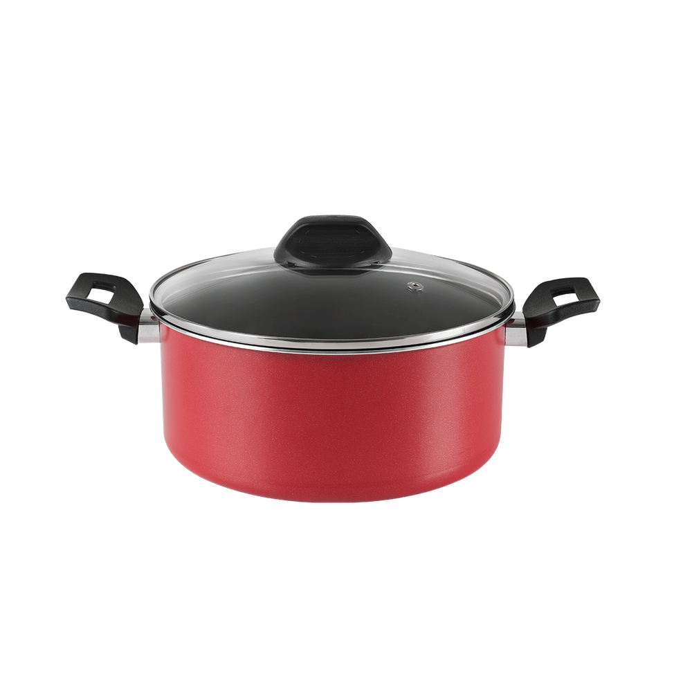 Caçarola Com Tampa Brinox Garlic Antiaderente 4,3 Litros Ø24 cm Vermelho