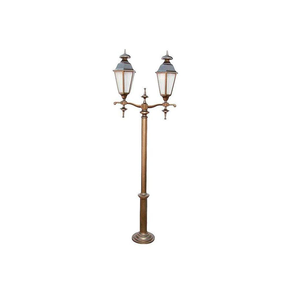 Poste Colonial Londres Jardim Alumínio 02 Luminárias 2,52m