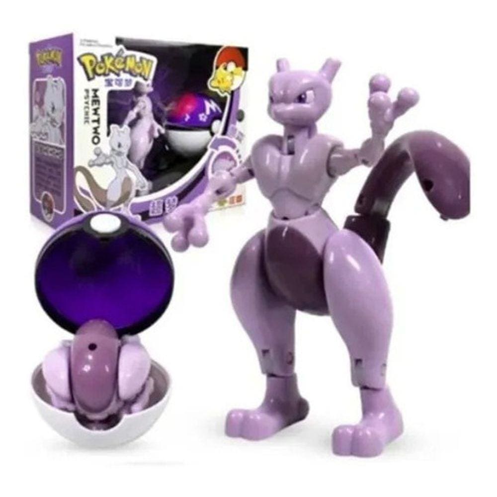 Boneco Brinquedo Articulado Lucario Pokémon Pokébola PokeBall em