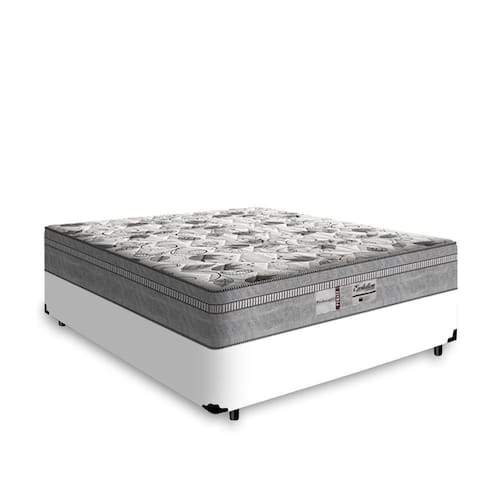 imagem-Cama Box Viúva Branca + Colchão De Molas Ensacadas - Probel - Evolution 128x188x67cm - Branco