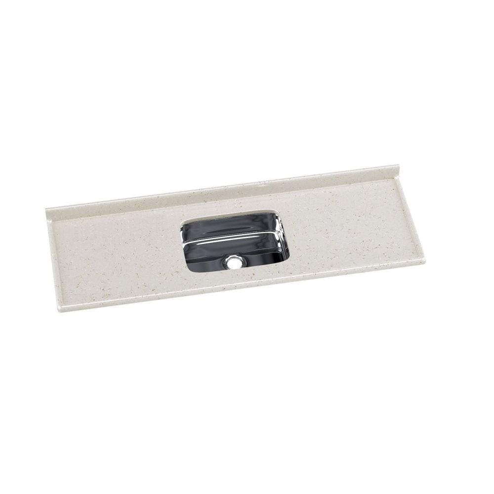 Pia de Cozinha em Mármore Sintético com Cuba em Aço Inox 160cmx55cm AJ Rorato Gelo