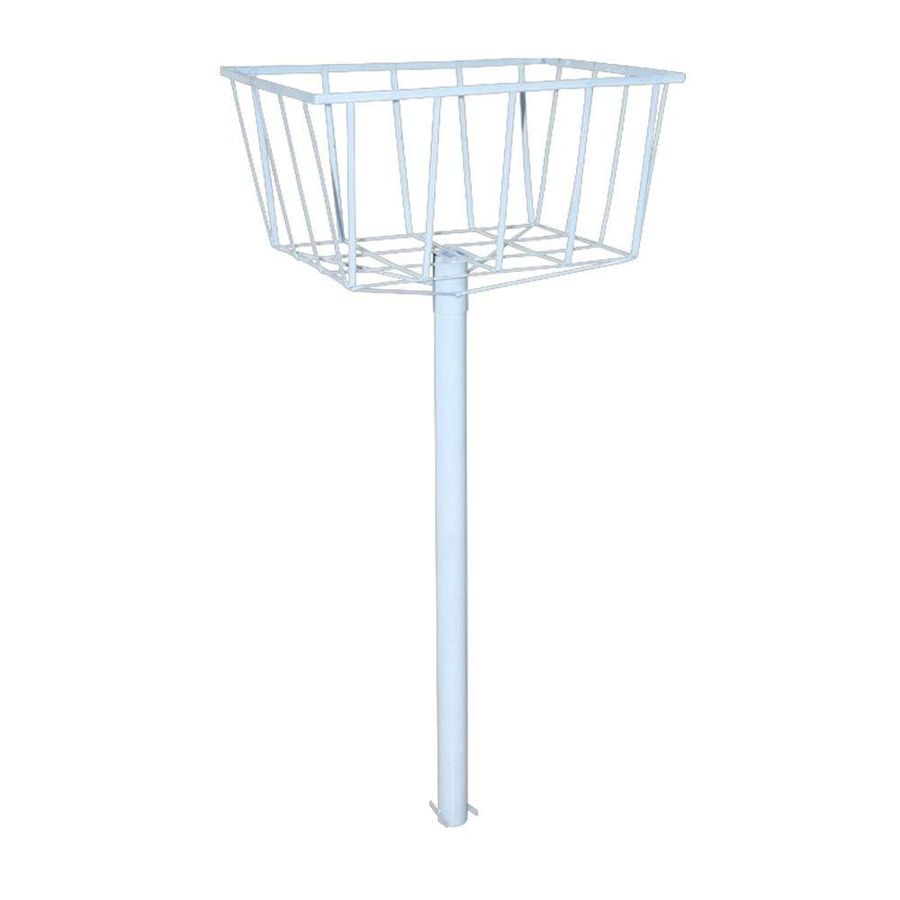 Lixeira de Rua Calçada Parque Cesto Fundo Branca 129x60x45cm