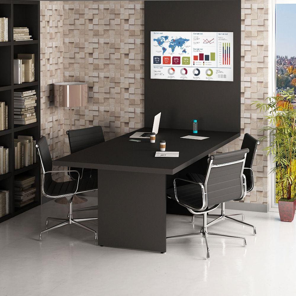 Mesa De Reunião Para Escritório Com Painel 2mx1m Tampo 40mm