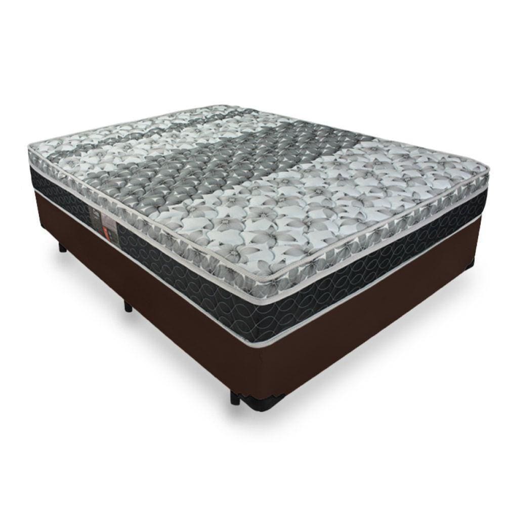 Cama Box Casal + Colchão De Molas - Castor - Class Tecnopedic One Face 138x188x60cm