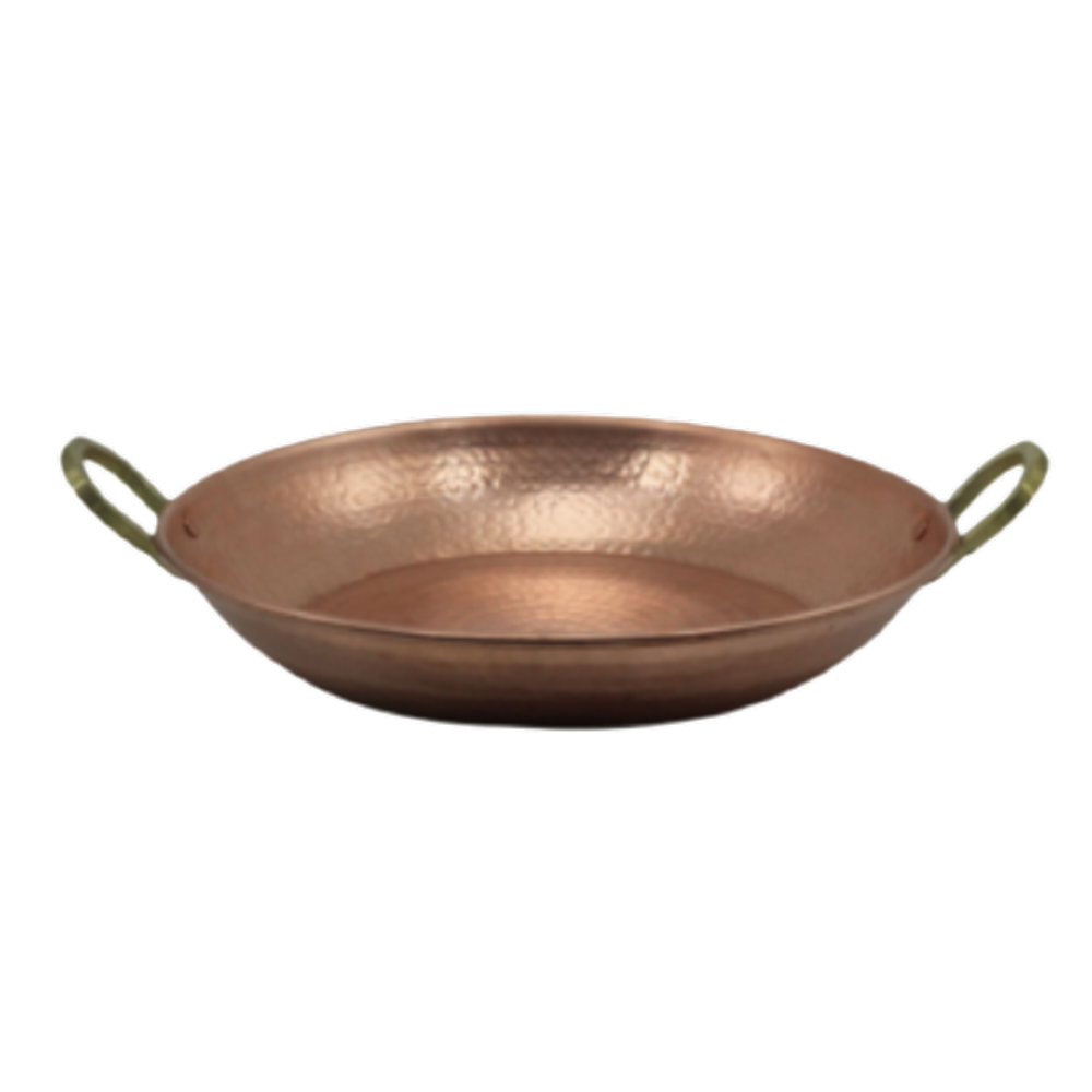 Paella Paeja Em Cobre Puro N05 Com Alças Liga De Bronze 56cm